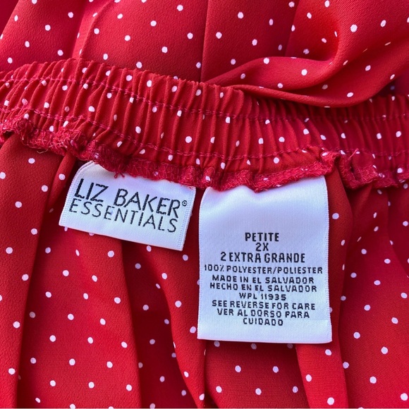 VINTAGE RED POLKA DOT SKIRT 2XL PETITE 90s PREPPY BUSINESS CASUAL FLIRTY PLEATED - Picture 5 of 6